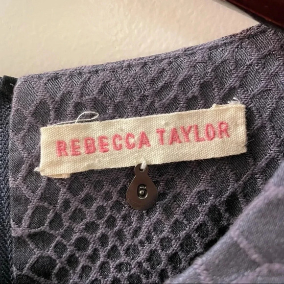 Rebecca Taylor Short Sleeve Snake Jacquard Fit and Flare Knit Dress $395 6 - Picture 4 of 12